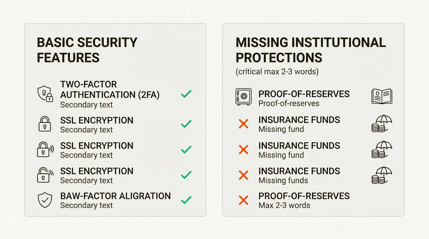 While Rollbit provides basic account security, it lacks the financial transparency and insurance found at major crypto exchanges.