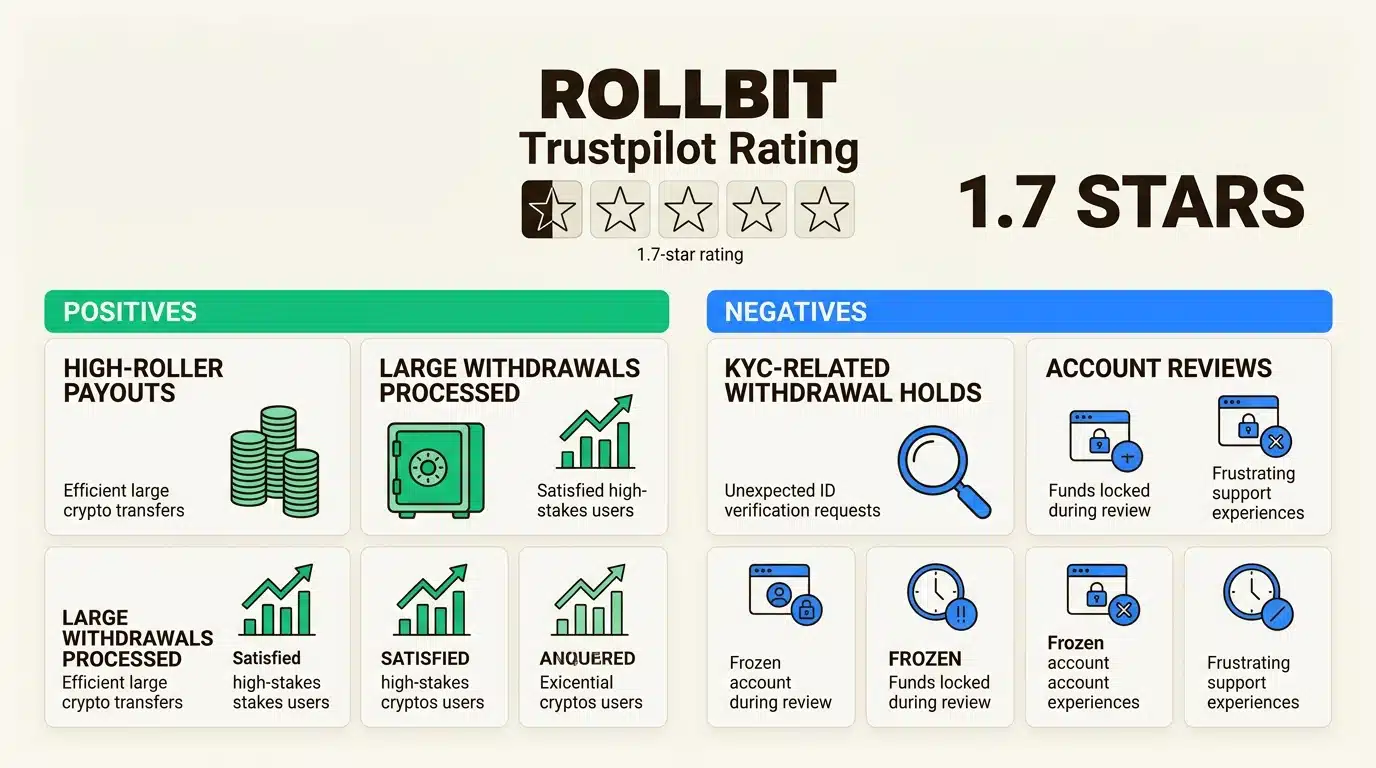 Trustpilot rating breakdown showing verification delays as primary user concern