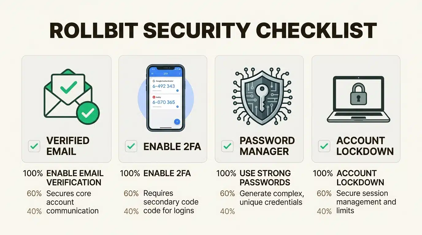Rollbit Login Guide: Secure Access, Account Safety & Tips for Users 2 Having these four security essentials ready ensures a smooth and protected login experience on the Rollbit platform.
